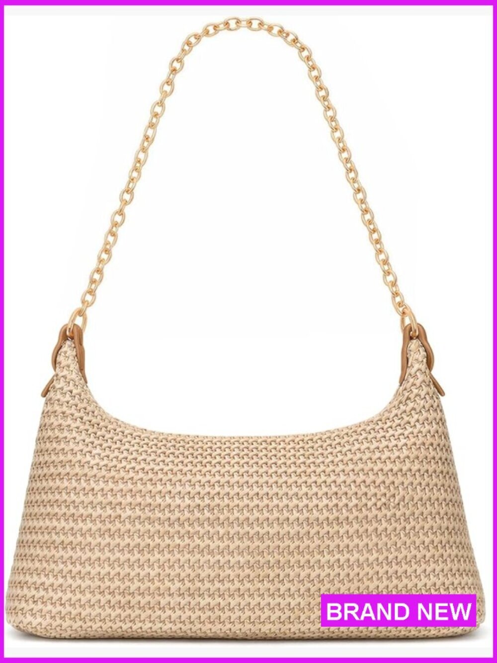 Woven Straw Tote Bag Boho Shoulder Handbag Summer Crochet Purse Beach Casual